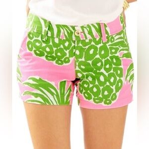 EUC Lilly Pulitzer Pink Pout Flamenco Callahan Shorts Size 8